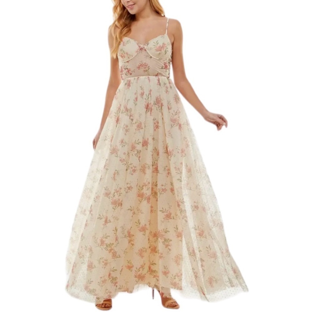New City Studio floral dot corset maxi gown Size 13